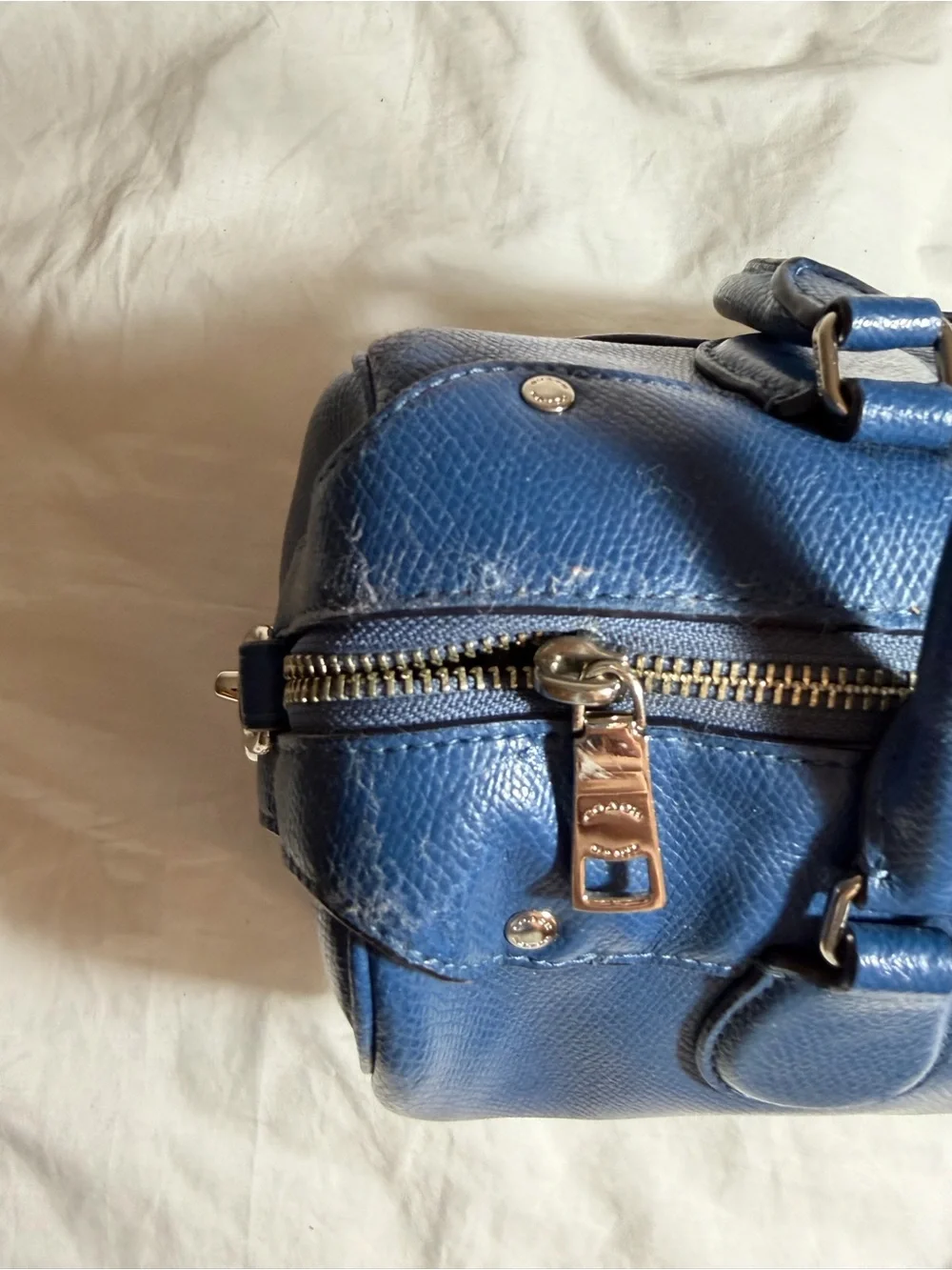 Coach Royal Blue Leather Satchel